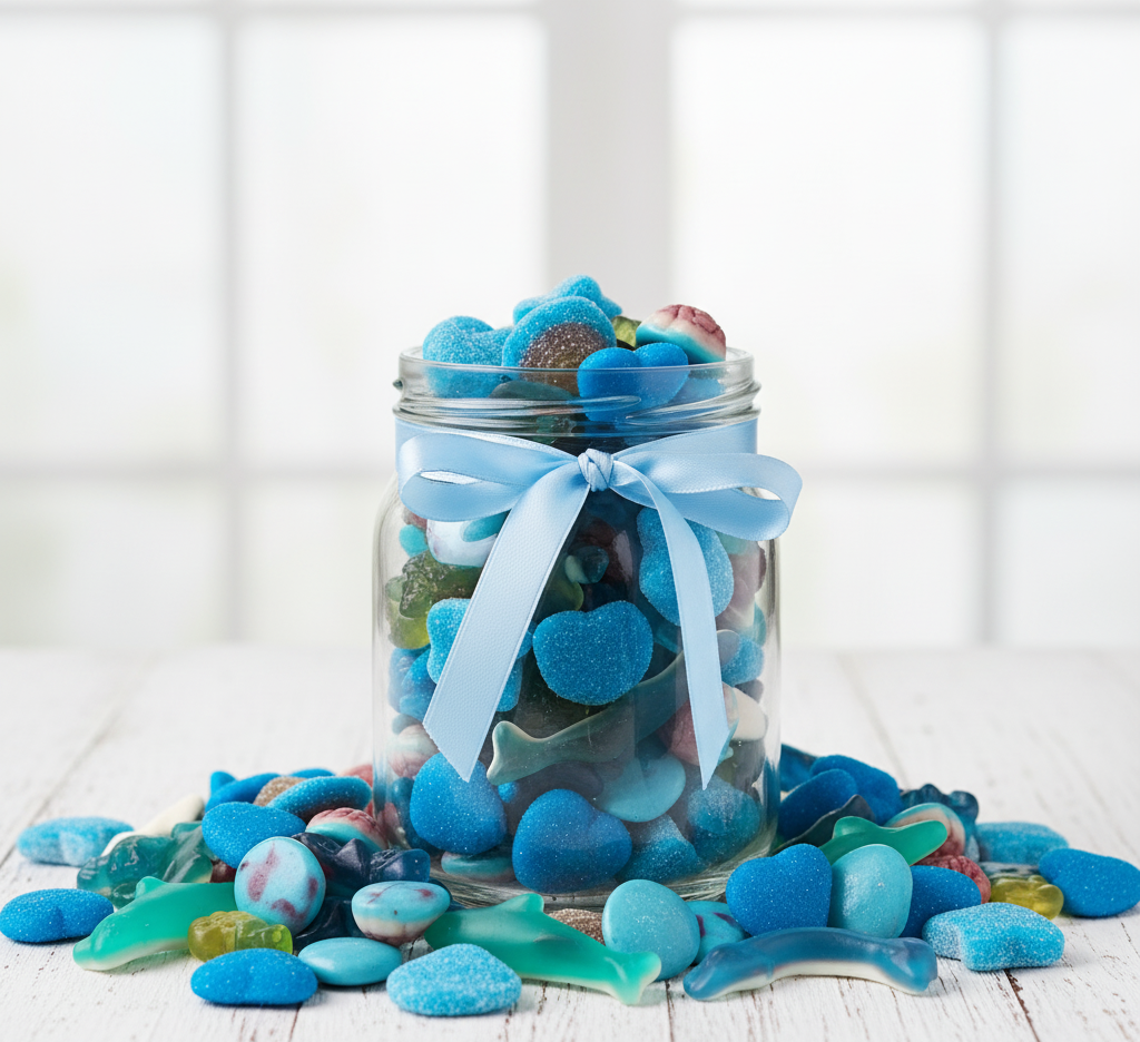 Caramelle gommose blu per gender reveal e feste - Blue Candy Mix StrangerSweets