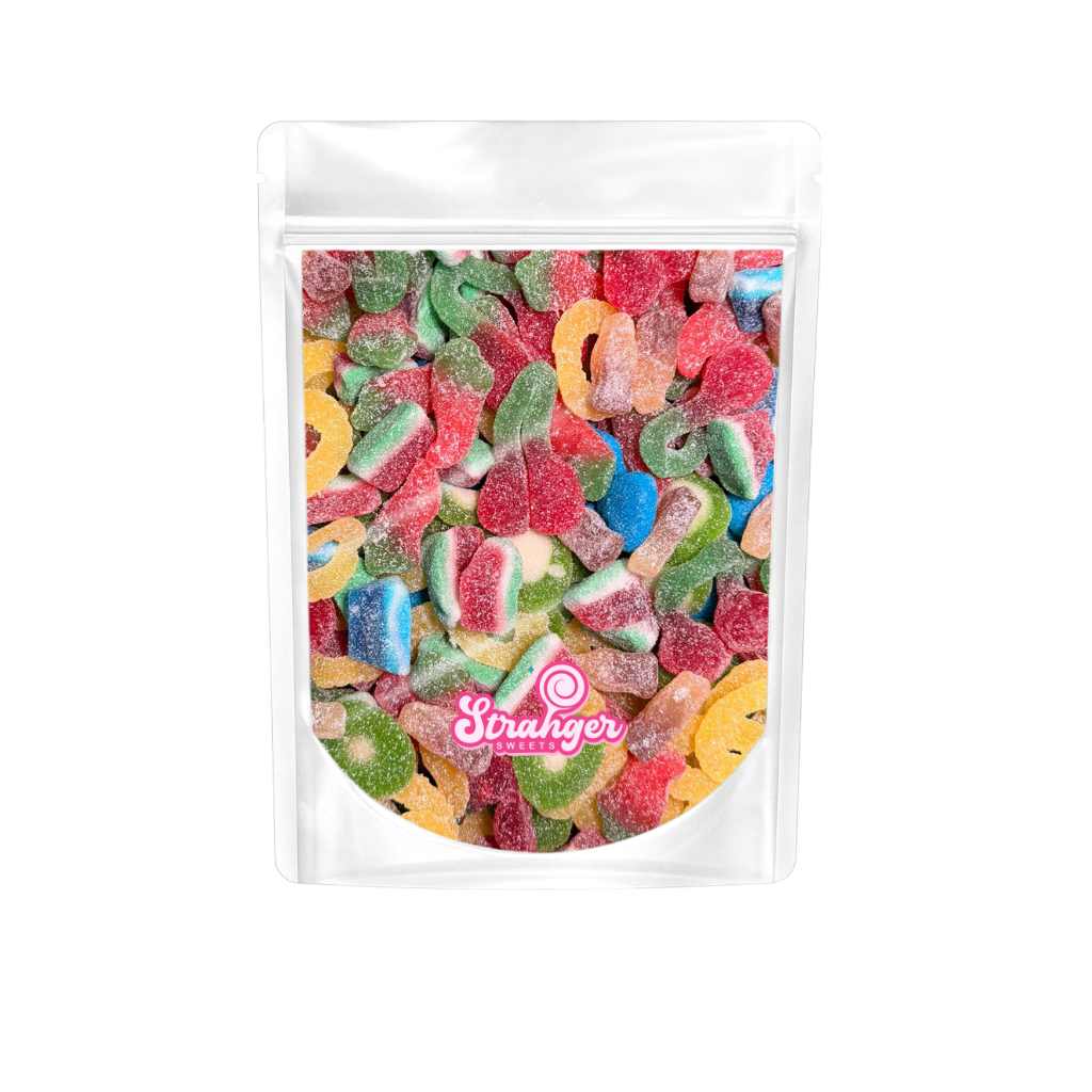 Caramelle gommose frizzanti mix - dolci gommosi ricoperti di zucchero acidulo ai gusti assortiti